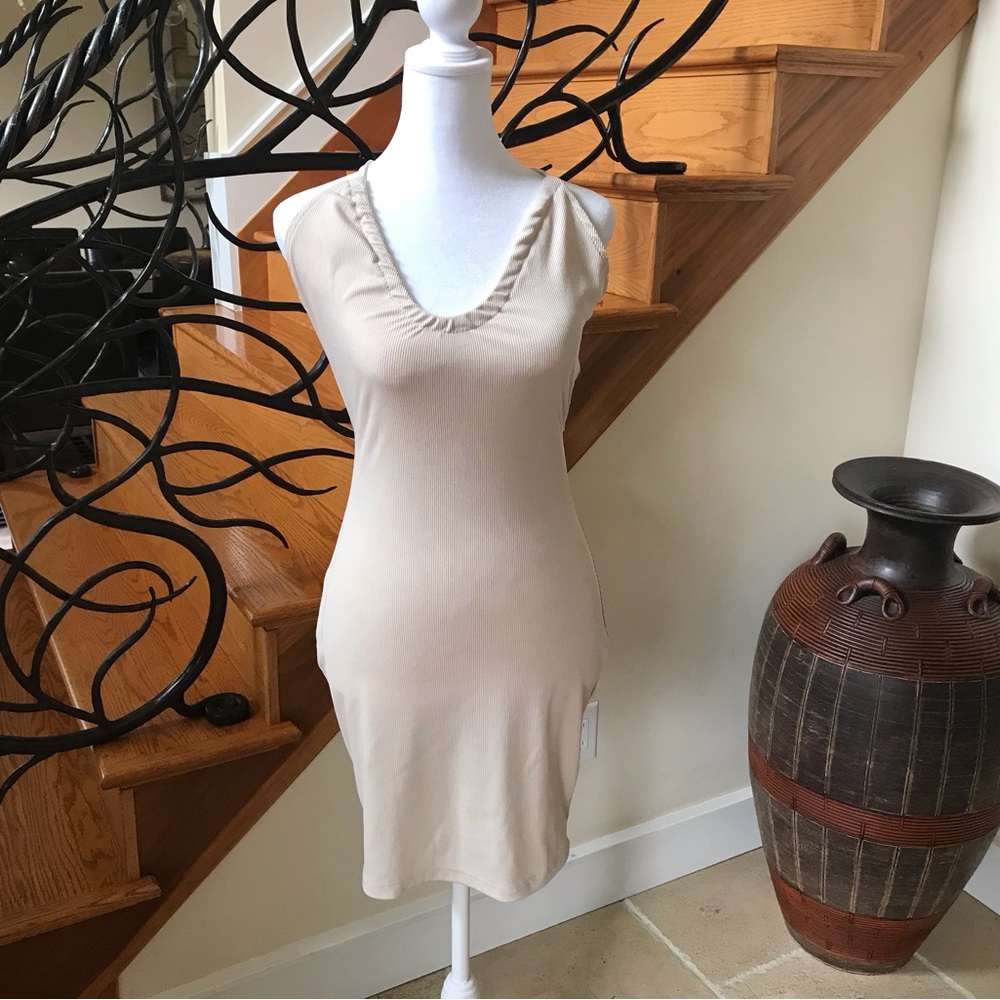 SHEIN Beige Mini Criss  Cross Dress